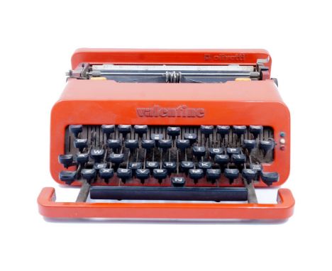 Ettore Sottsass, a 'Valentine' typewriter for Olivetti, c.1970, 10.5cm high, 33cm wide, 35cm deepoverall general surface wear