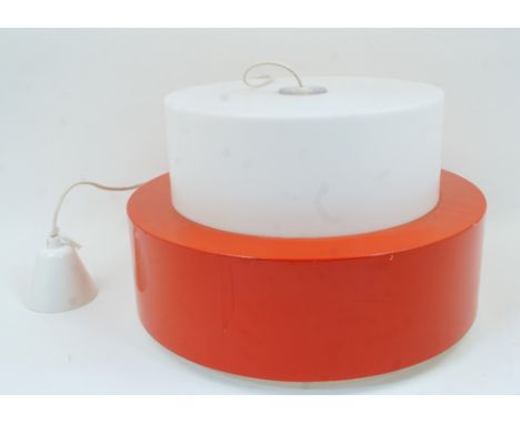 Uno and Ã–sten Kristiansson (Swedish), a 'Cylindus' ceiling light for Luxus,c.1970,Of stepped cylindrical form, in white and 