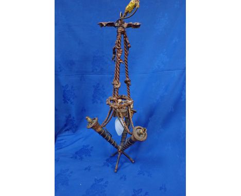 AN EMPIRE STYLE FLAMBEAU CEILING LIGHT (no shades) 74cm high