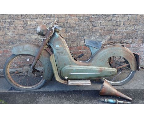 A 1957 MONET-GOYON STARLETT MOTORBIKE shed condition, no engine