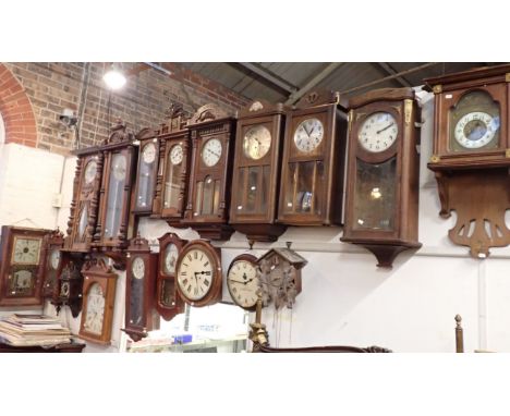 A COLLECTION OF VIENNA STYLE WALL CLOCKS, A CUCKOO CLOCK, A DIAL CLOCK and others (all for restoration)