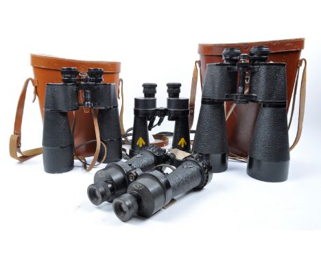A collection of four assorted vintage binoculars. Models included are:&nbsp;Dolland 15 x 60 Owlvis (cased),&nbsp;Beck Kassel 
