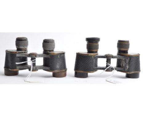 Two pairs of WWII Second World War Japanese military binoculars.&nbsp; (1) marked Fuji Kogaku - serial number: 47993 "JES ", 