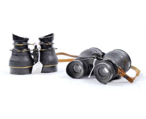 Two original British WWII Husun Pilot 6E-338 Night Use Binoculars. Made by Henry Hughes and used by Pilots, pathfinder crews 