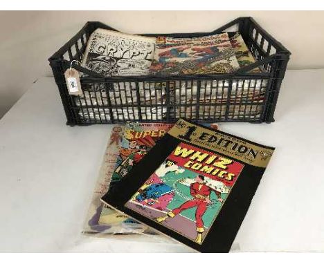 A box of oversized Marvel and DC comics - Super Friends, Superman V Spiderman, Prince Valiant, etc 