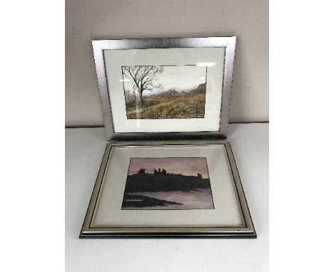 Eight framed watercolours - local scenes, by Val Wilkinson 