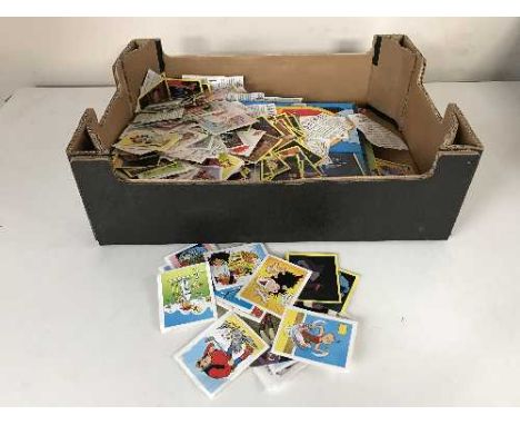 Two boxes of Chix Bubble Gum picture album, Esso FA Cup Centenary coin collection, assorted tea and cigarette cards, sticker 