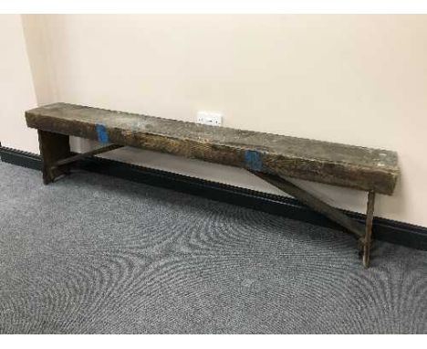 A pine school bench 