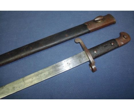 British 1886 pattern bayonet by Wilkinson Sword Company London, with 18 1/4 inch blade stamped Wilkinson Sword Company London