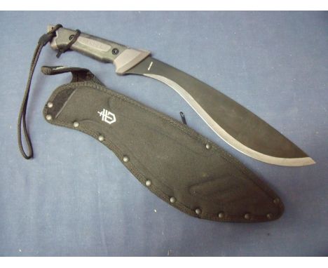 As new Gerber machete style knife with canvas sheath 