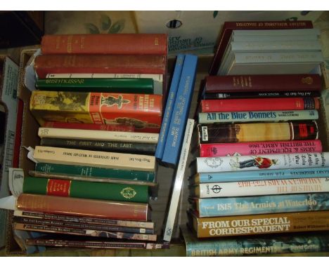 Box of mostly hardback military related books including a selection of publications by DP&amp;G Military Publishers of variou