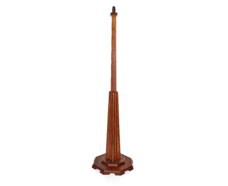 Designer Unknown,   Art Deco floor lamp, circa 1930/40,  Solid oak,  146.5cm highPlease refer to department for condition rep