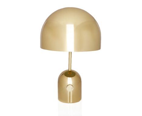 Tom Dixon (b.1959),   'Bell' table lamp, circa 2020,  Brass, frosted glass,  printed manufacturer's marks to base,  44cm high