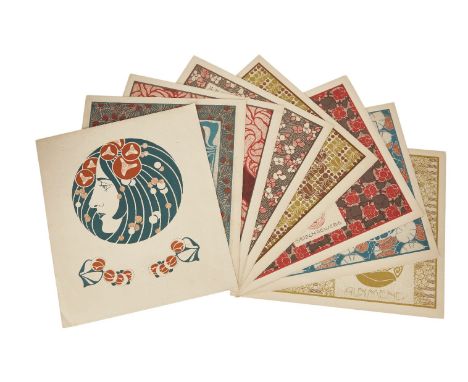 Koloman Moser (1868-1918),   Die Quelle: Flachenschmuck; Eight numbered prints, 1901,  Colour lithograph on paper,  Published