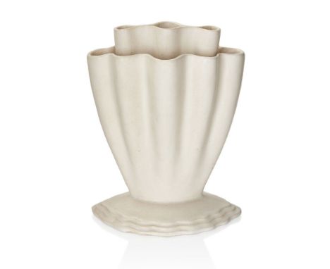 THE ANDREW WEAVING COLLECTION,   Gerard de Witt (1884-1976) for Fulham Pottery,  'Coralie' Flower vase with fluted rim and gr