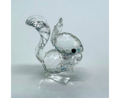 Multifaceted clear crystal squirrel with black eyes. Swarovski etched backstamp. Certificate of Authenticity included. This i