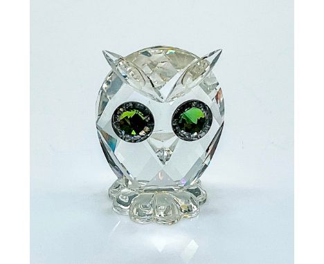 Multifaceted clear crystal with radiant eyes. Part of the Woodlands Friends family grouping. Swarovski etched backstamp. This