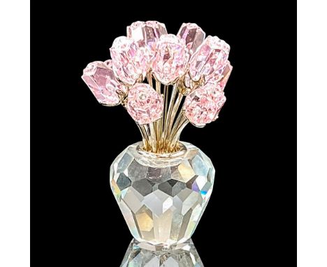 This stunning bouquet features 12 rosaline pink roses with clear crystal centers, each on silver-tone rhodium stems in a gorg