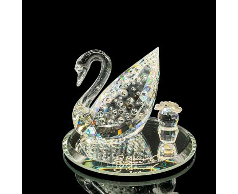Striking crystal figure of a the iconic swan with raised crystal accents, celebrating Swarovski's 100 year anniversary. Swaro