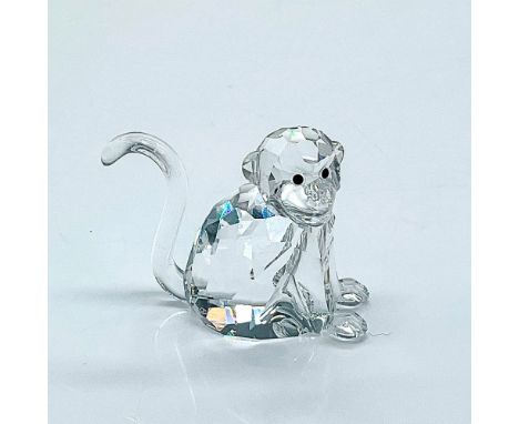 Multifaceted clear crystal mini monkey with black eyes. Part of the Chinese Zodiacs collection. Certificate of Authenticity i