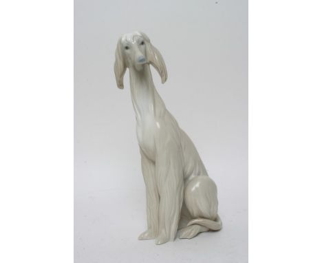 A large Lladro dog model of an Afghan Hound