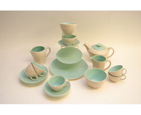 A 1960s Poole tea set comprising cups, saucers etc 