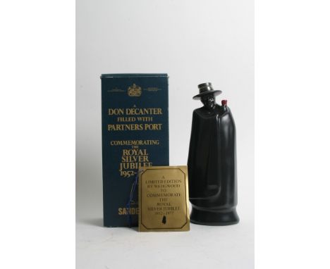 A boxed Wedgewood Sandeman port decanter commemorating the silver jubilee 