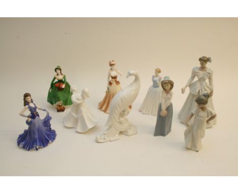 A collection of Coalport and Nao ladies