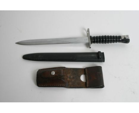 A modern K. Nussbaum bayonet in leather sheath