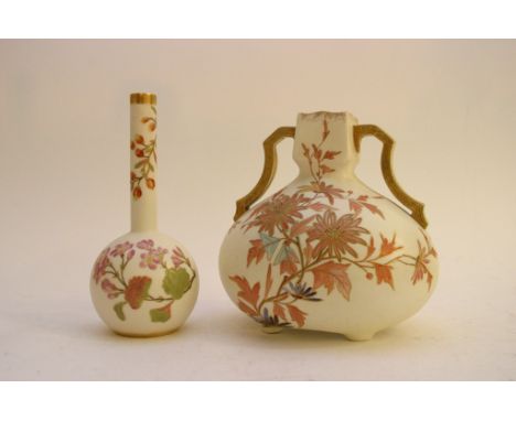 A Royal Worcester blush ivory vase and a similarly decorated Pointons vase