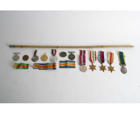 A collection of medals comprising a WWI Victory Medal and War Medal to 84969 Pte. W.H. Weait L'Pool R., a George VI Territori