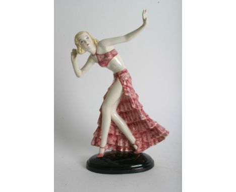 A Goldscheider Art Deco figure of a dancing lady, restored. Approximately 31 cm high