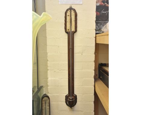 An oak cased mercury stick barometer made by A. Alexander, Exeter