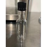 PARTIAL BOX OF CLEAR PET PLASTIC 50ML VOLUME LONG NECK LIQUOR BOTTLE 18MM KERR NECK FINISH & 18MM