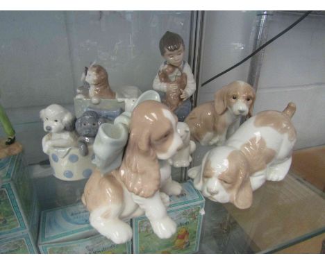 Seven Nao figures of puppies, kittens and polar bears with another puppy figure (8)