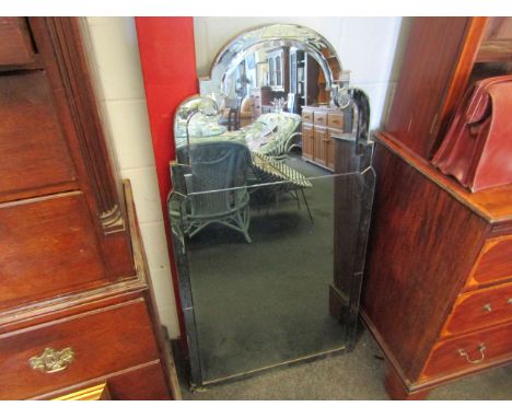 A Circa 1940 vintage Art Deco overmantel wall mirror, 130cm x 60cm