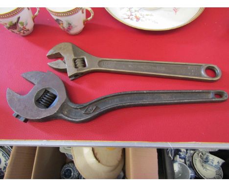 An Amp-Co. adjustable 12" spanner and a "14 example