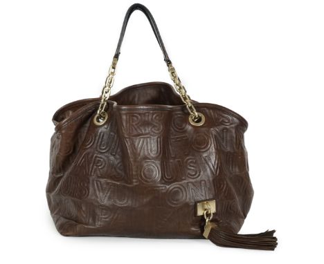 A Louis Vuitton brown Paris Souple Whisper shoulder bag, Limited Edition, from the F/W 2008 collection, brown logo embossed l
