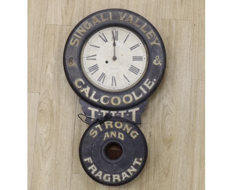 An early 20th century American Baird Clock Co. advertising wall clock “Singali Valley &amp; Calcoolie Strong and Fragrant”, 8