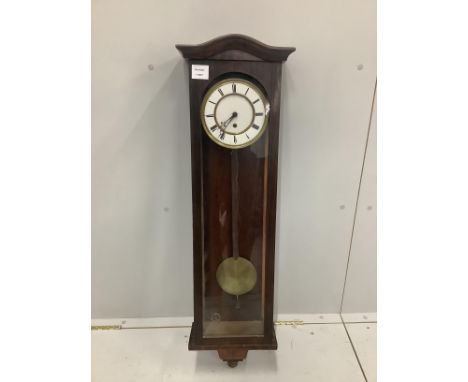 A late 19th century simulated rosewood cased Vienna regulator wall clock, height 98cm***CONDITION REPORT***PLEASE NOTE:- Pros