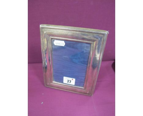 A Modern Hallmarked Silver Mounted Rectangular Photograph Frame, Carrs of Sheffield, 1993, on plush easel back, overall heigh