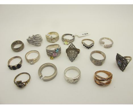 A Selection of "925" Dress Rings (10), of various designs, including claw set, etc, three stamped "Sil"/"Silver" (total weigh