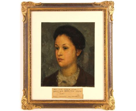 Keith Stephen Lucas (British, 20th century),‘Portrait: Miss Thomas’,Oil on board,Unsigned; named and titled to mount label,28