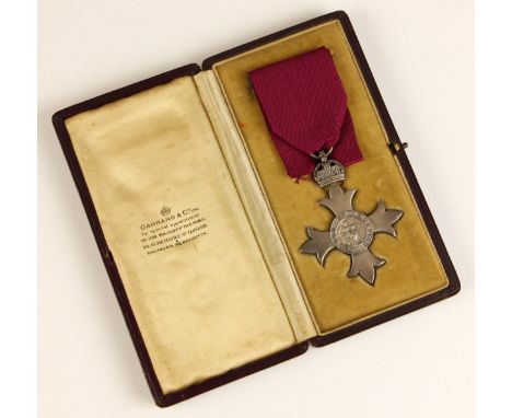 The Most Excellent Order of the British Empire M.B.E. George V (civil),  in Garrard case, hallmarks for London 1917, later ri