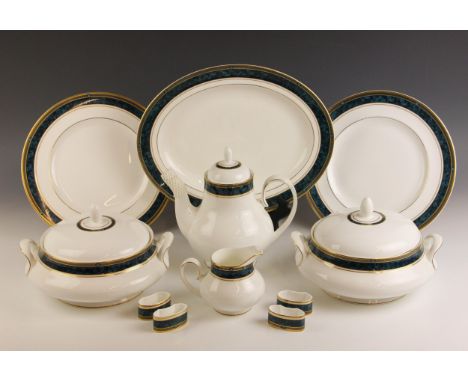 A Royal Doulton part dinner service in the 'Biltmore' pattern, comprising: eight soup plates; eight salad plates, 20.5cm diam