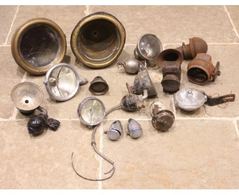 A pair of Rotax Motor Accessories Co 'Electrolight' lamps, model No. 5291, each 30cm diameter; with a selection of further vi