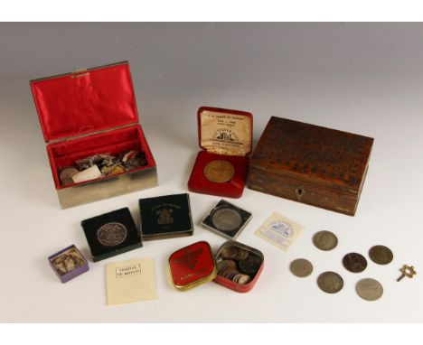 A collection of mixed English coinage, with some silver (Qty)