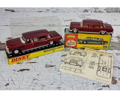 Dinky 128 Mercedes 600 Pullman - metallic red, silver trim to sides, chrome front and rear bumpers, cast spun hubs, driver &a