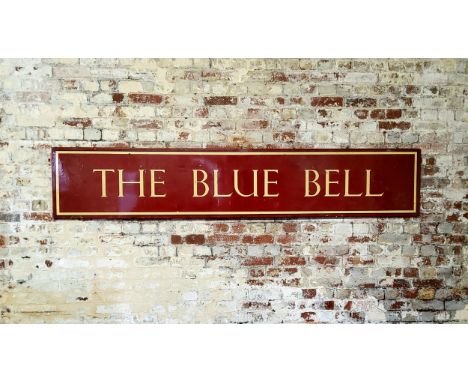 Advertisement - Salvage - a very large original early/mid 20th century enamel pub sign 'The Blue Bell', three colour way, 245