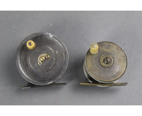 Wilkinson of Penrith, an alloy trout fly reel 2 3/4", together with a brass and alloy reel.
